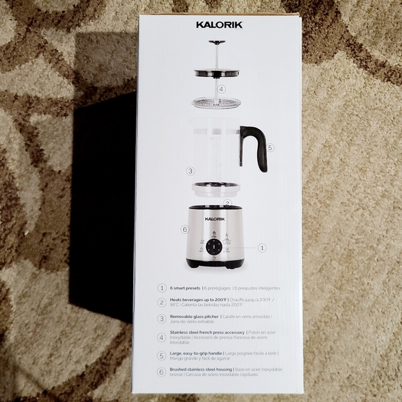 ☕ NIB‼️ Kalorik brand Stainless Steel Barista French Press - Picture 12 of 14
